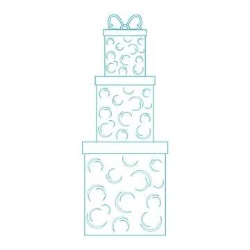 Vector illustration of gift boxes decorated snowflakes on white background ma 스톡 일러스트