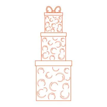Vector illustration of gift boxes decorated snowflakes on white background ma Stock Illustration
