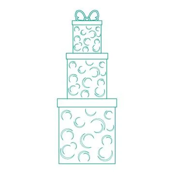Vector illustration of gift boxes decorated snowflakes on white background ma Stock Illustration