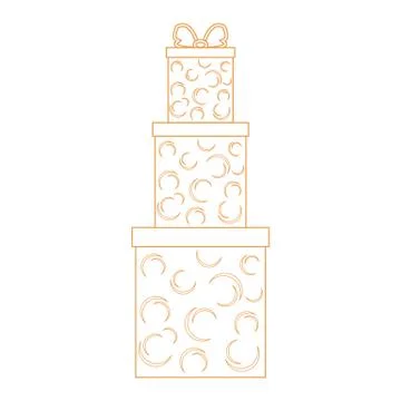 Vector illustration of gift boxes decorated snowflakes on white background ma 스톡 일러스트
