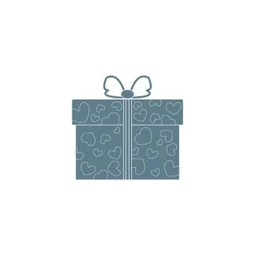 Vector illustration of gift boxes decorated hearts on white background. 스톡 일러스트
