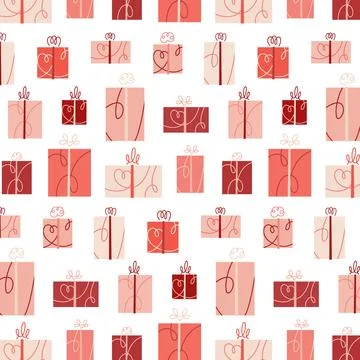 Vector illustration of gift boxes pattern. Present background Illustrazione stock