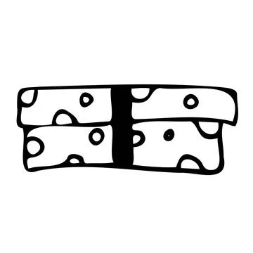 Vector illustration of a gift in a circle in doodle style Stock Illustration