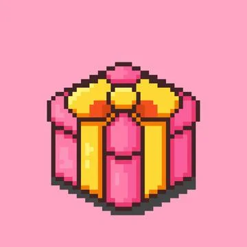 Vector Illustration of Gift with Pixel Art Design イラスト素材