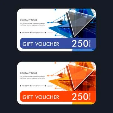 Vector illustration, Gift voucher template with abstract pattern Stock Illustration