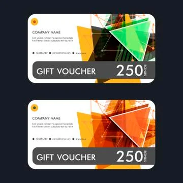 Vector illustration, Gift voucher template with abstract pattern Stock Illustration