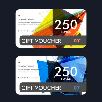 Vector illustration, Gift voucher template with abstract pattern Stock Illustration
