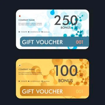 Vector illustration, Gift voucher template with abstract pattern Stock Illustration