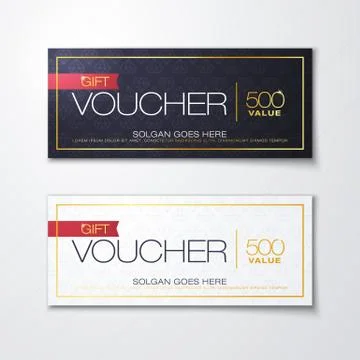 Vector illustration, gift voucher template with clean and modern premium pattern Stock Illustration