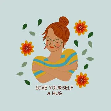 Vector Illustration of Give Yourself A Hug Stock Illustration