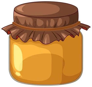 Vector Illustration of a Glass Jar Filled with Golden Honey Stock Illustration