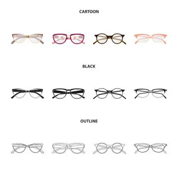 Vector illustration of glasses and frame icon. Set of glasses and accessory Stock-Illustration