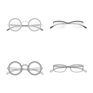 Vector illustration of glasses and frame logo. Set of glasses and accessory Stock-Illustration