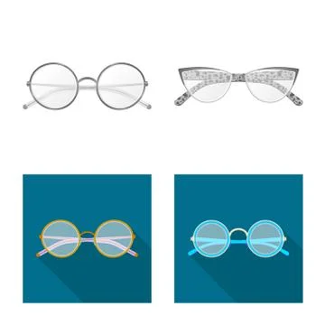Vector illustration of glasses and frame icon. Set of glasses and accessory Stock-Illustration