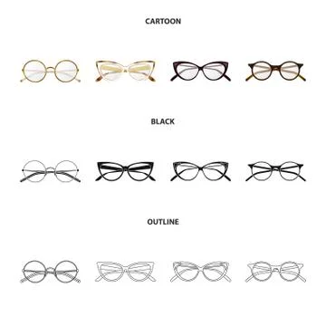 Vector illustration of glasses and frame symbol. Set of glasses and accessory Stock-Illustration