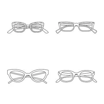 Vector illustration of glasses and frame symbol. Set of glasses and accessory Stock-Illustration