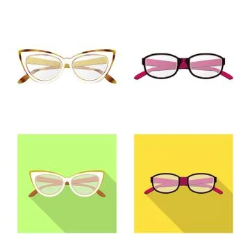 Vector illustration of glasses and frame sign. Set of glasses and accessory Stock-Illustration