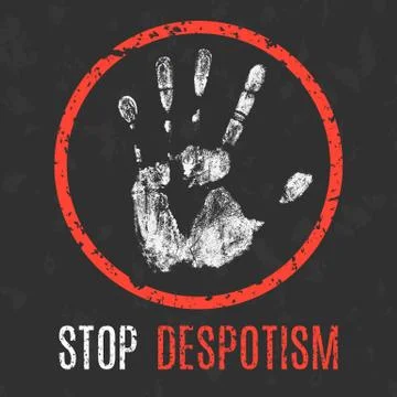 Vector illustration. Global problems of humanity. Stop despotism Illustration