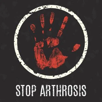 Vector illustration. Global problems of humanity. Stop arthrosis. Stock Illustration