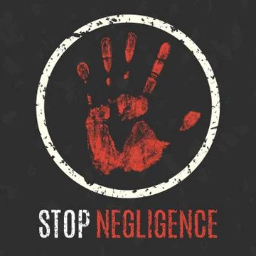 Vector illustration. Global problems of humanity. Stop negligence sign. Stock Illustration