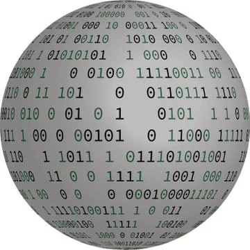 Vector illustration of globe with binary code Stock Illustration