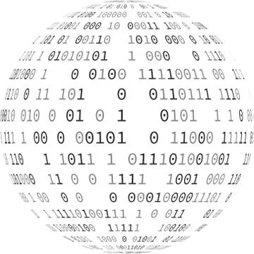 Vector illustration of globe with binary code Stock Illustration