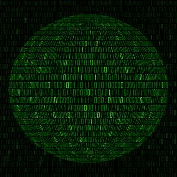 Vector illustration of globe with binary code, technology ball Illustrazione stock