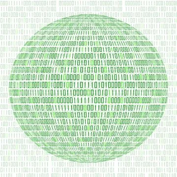 Vector illustration of globe with binary code, technology ball Stock Illustration