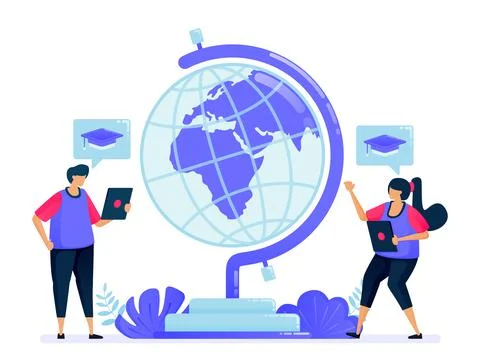Vector illustration for globe of education, learning and knowledge transfer.  Stock Illustration