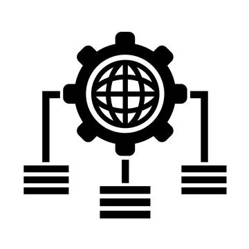 Vector illustration, globe icon and web data transfer technology. Stock Illustration