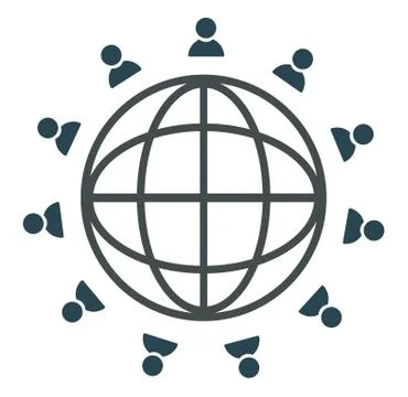 Vector illustration of the globe outline icon. Stock Illustration