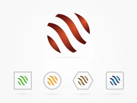 Vector Illustration Globe world circle wave logo Stock Illustration