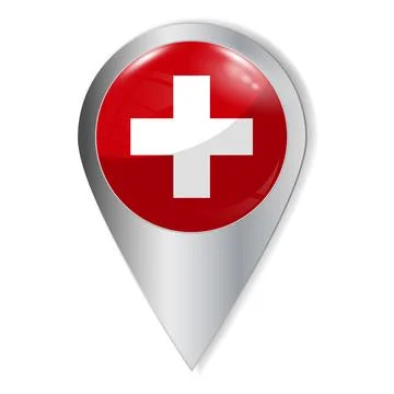 Vector illustration. Glossy button with highlights and shadows. Geo location Stock Illustration