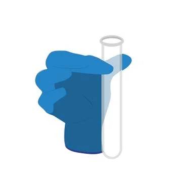 Vector illustration with a gloved hand holding a flask Stock-Illustration