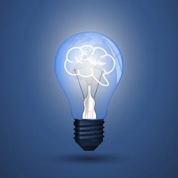 Vector illustration of a glowing light bulb with earth map, globe and a sty.. Illustrazione stock