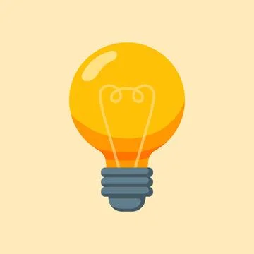 Vector Illustration of Glowing Light Bulb Idea Stock Illustration