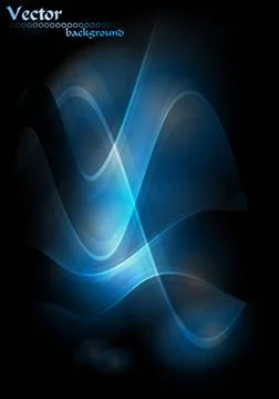 Vector illustration of glowing waves on dark background Vector illustratio... Stock Photos