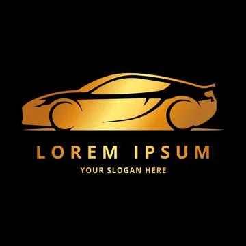 A vector illustration of gold and silver color logo for golden car logo sign Illustrazione stock