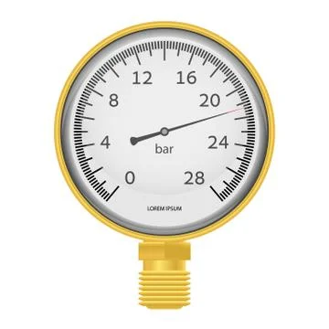 Vector illustration. Gold manometer. Stock Illustration