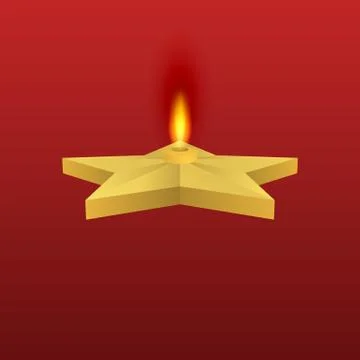 Vector illustration of a gold star with fire Stock Illustration