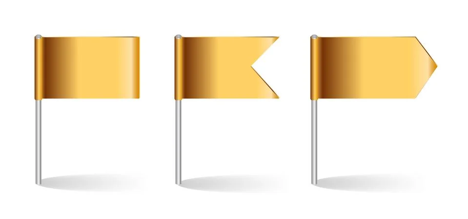 Vector Illustration of Golden Flags Set Stock Illustration