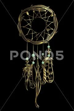 Gold feathers drawings Royalty Free Vector Image