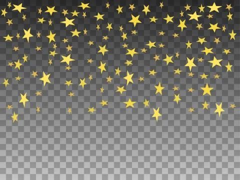 Vector illustration golden objects falling stars Stock Illustration