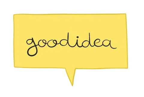Vector illustration good idea in speech bubble. Hand drawn. 스톡 일러스트