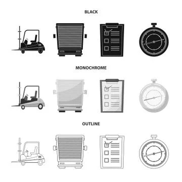 Vector illustration of goods and cargo sign. Collection of goods and warehouse Stock Illustration