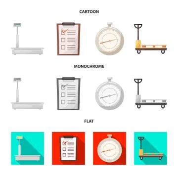 Vector illustration of goods and cargo sign. Collection of goods and warehouse 스톡 일러스트
