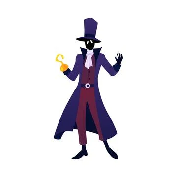 Vector illustration a Gothic character without a face and a hook instead of a Stock Illustration