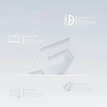 Vector illustration, graduate hat. template graphic or website layout Stock Illustration