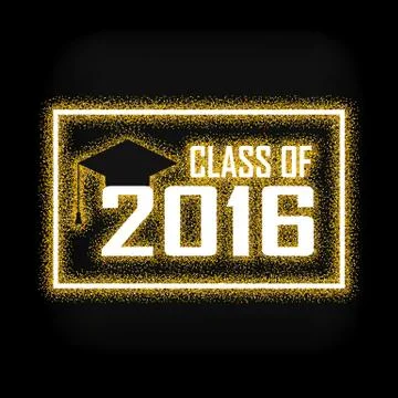 Vector illustration of a graduating class in 2016 graphics elements Stock Illustration