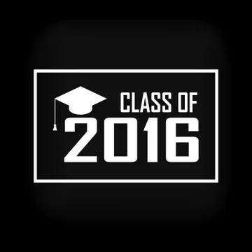 Vector illustration of a graduating class in 2016 graphics elements Stock Illustration